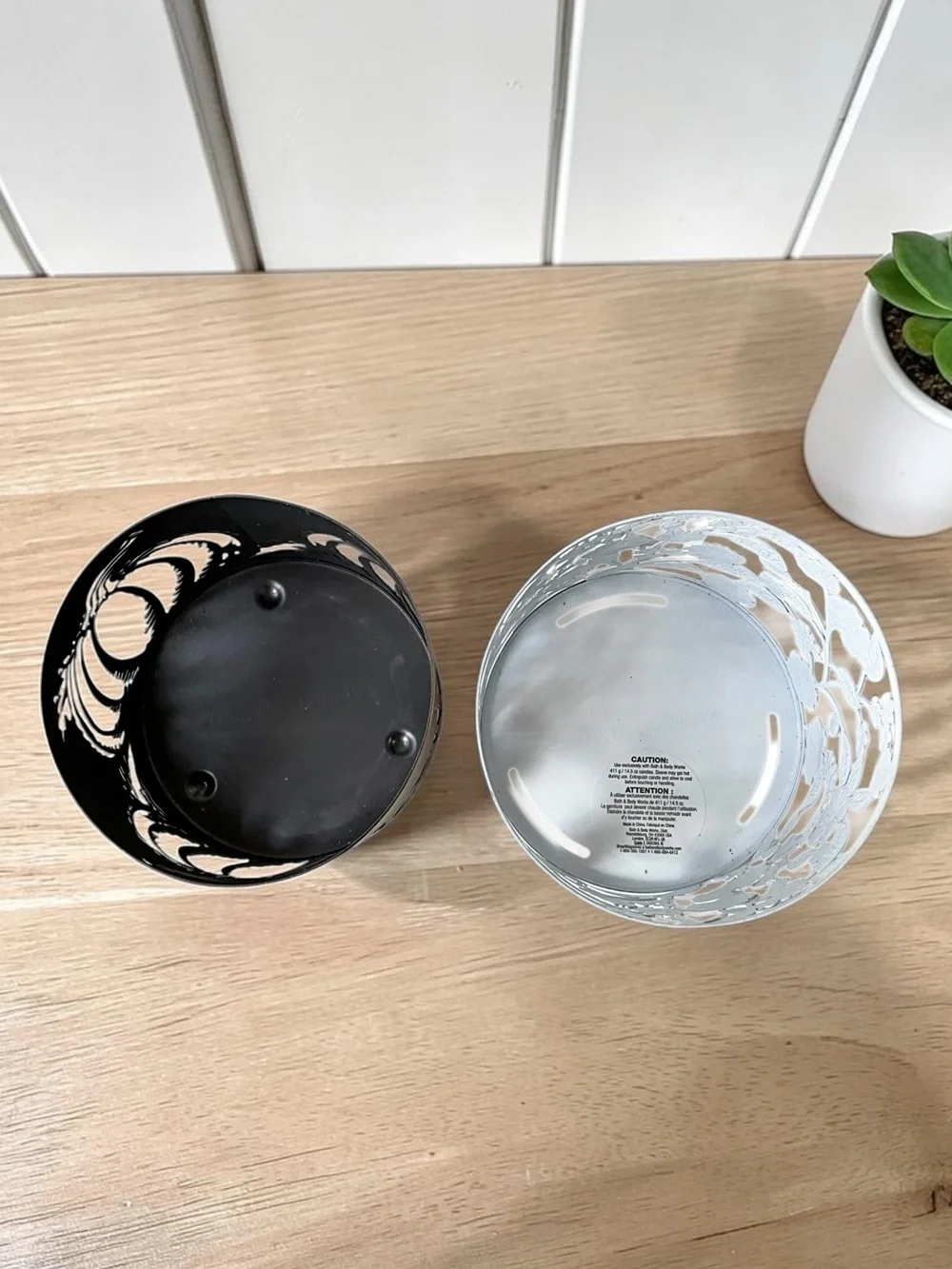 Bath & Body Works Set of 2 Candle Holders Spring and Fall